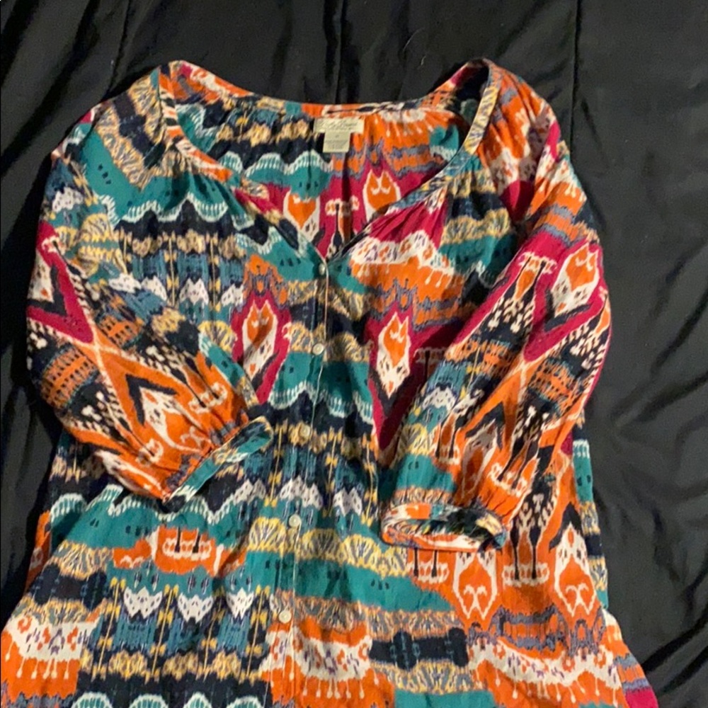 Lucky Brand multi colored button up M